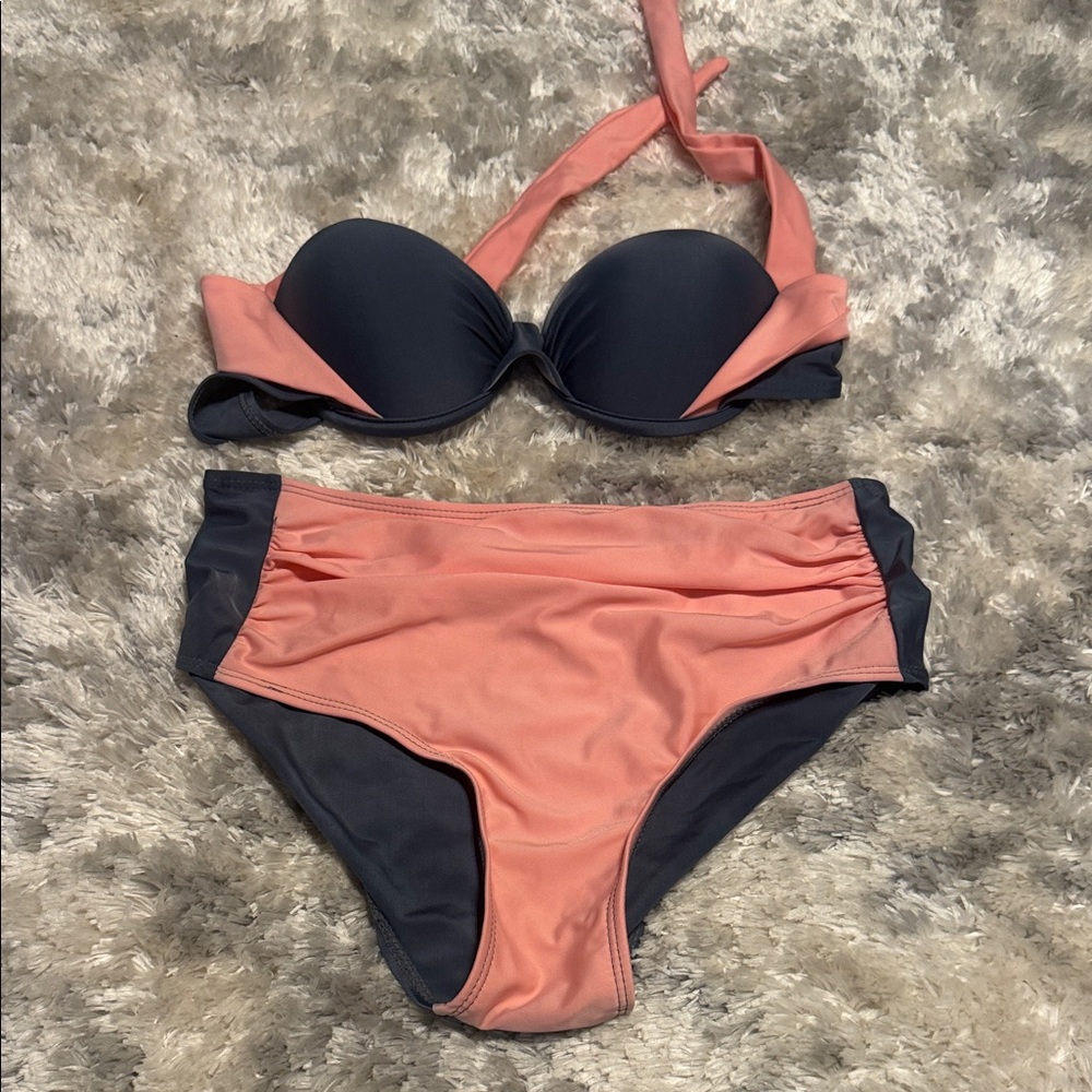 Stylish Two-Tone Bikini Set